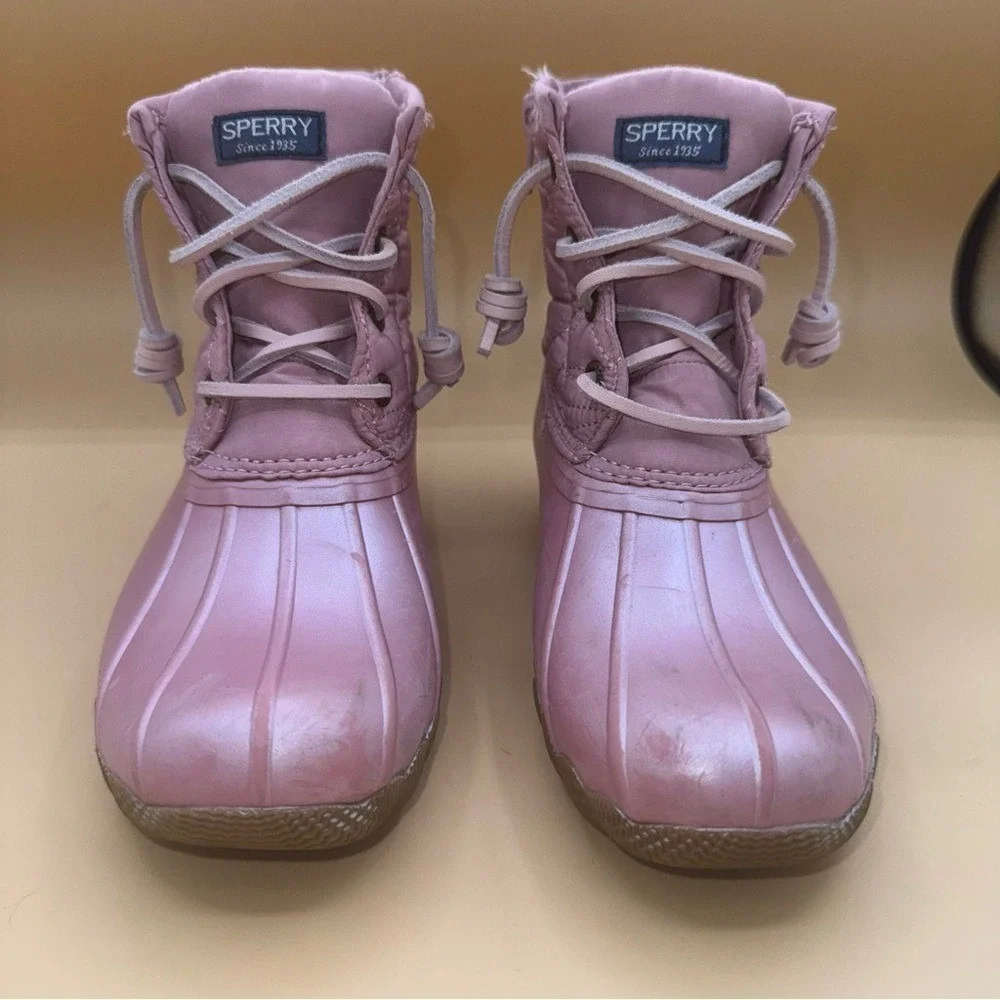 Sperry‎ Rose Pink Saltwater Duck Boot, Women's Size 1, EUC